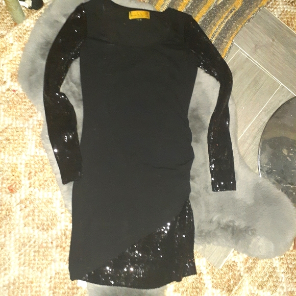 Nicole Miller Black Sequins Dress - Picture 1 of 8